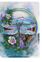 Bead Embroidery Kit on Art Canvas "Summer water colors-3"