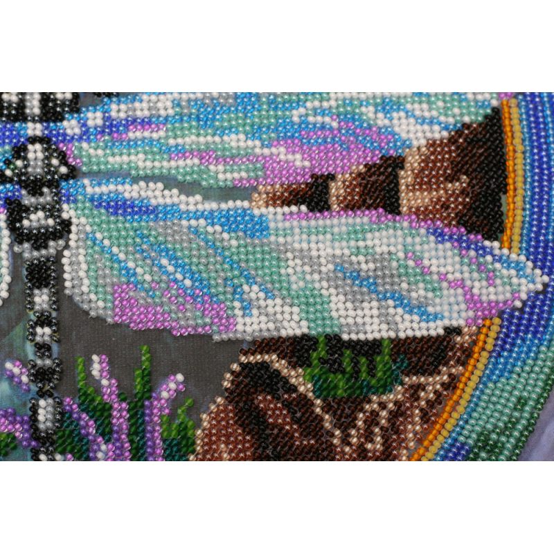 Bead Embroidery Kit on Art Canvas "Summer water colors-3"