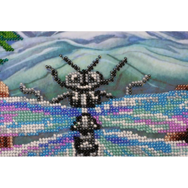 Bead Embroidery Kit on Art Canvas "Summer water colors-3"