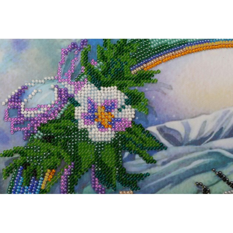 Bead Embroidery Kit on Art Canvas "Summer water colors-3"