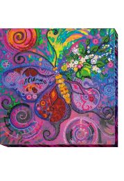 Bead Embroidery Kit on Art Canvas "Fly of butterfly"