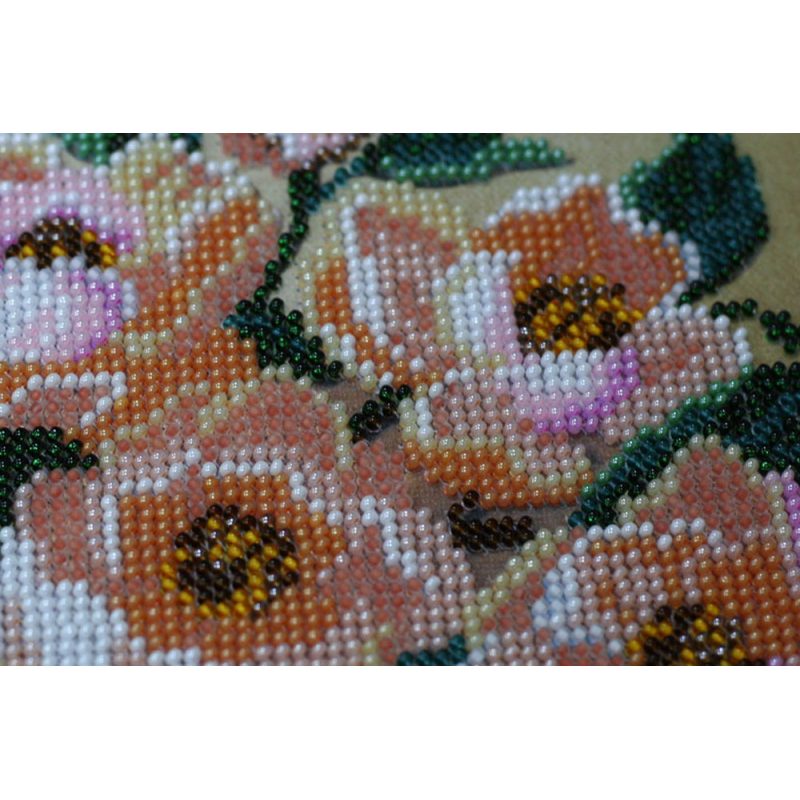 Bead Embroidery Kit on Art Canvas "Ballad about flowers"