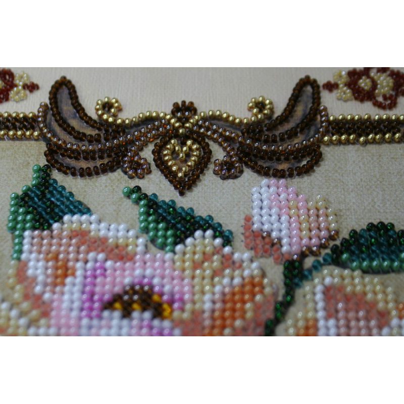 Bead Embroidery Kit on Art Canvas "Ballad about flowers"