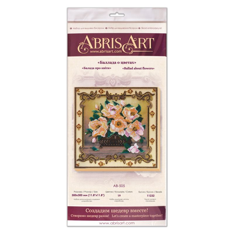 Bead Embroidery Kit on Art Canvas "Ballad about flowers"