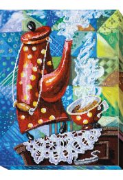 Bead Embroidery Kit on Art Canvas "Service with dots"