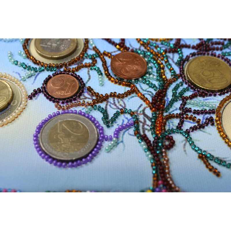 Bead Embroidery Kit on Art Canvas "Money Tree"