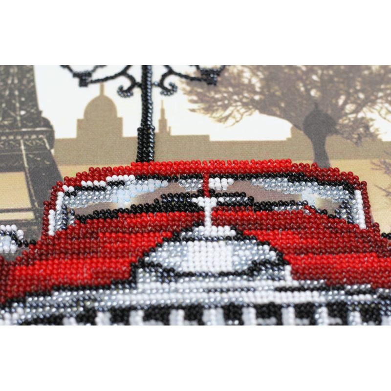Bead Embroidery Kit on Art Canvas "Red and black"