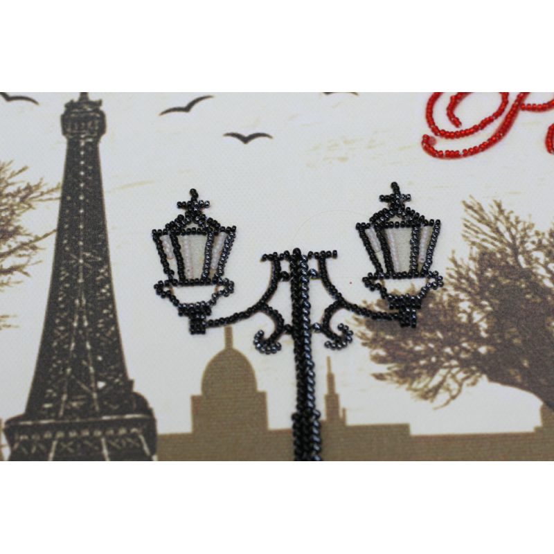 Bead Embroidery Kit on Art Canvas "Red and black"