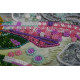 Bead Embroidery Kit on Art Canvas "Sparks over the lake"