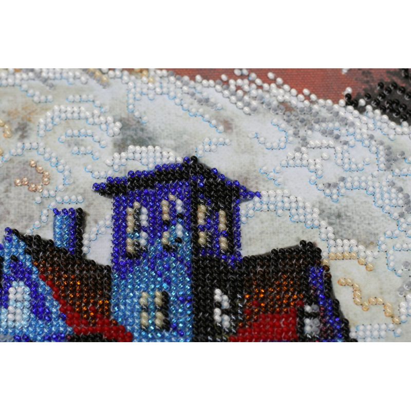 Bead Embroidery Kit on Art Canvas "Fluffy fog"