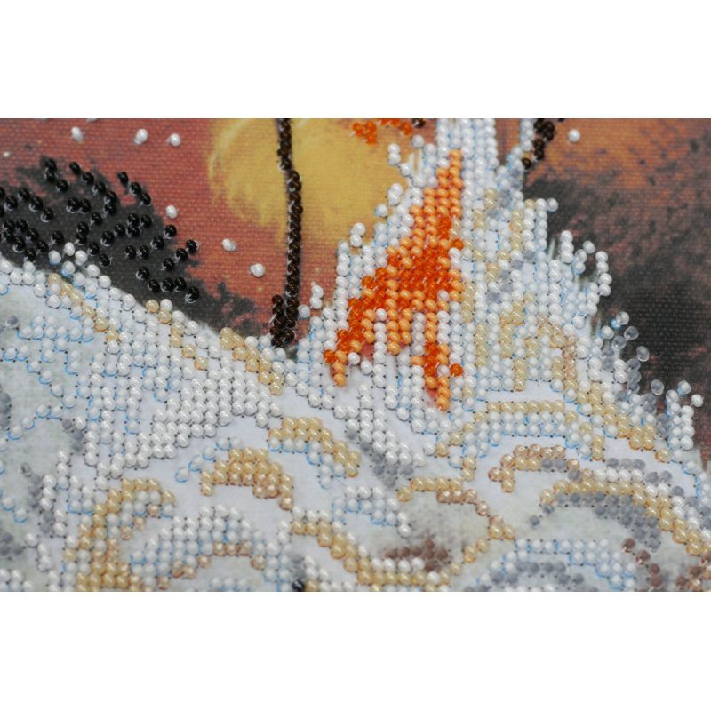 Bead Embroidery Kit on Art Canvas "Fluffy fog"
