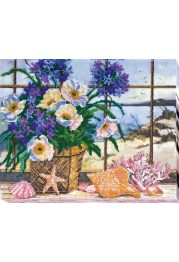 Bead Embroidery Kit on Art Canvas "On the coast"