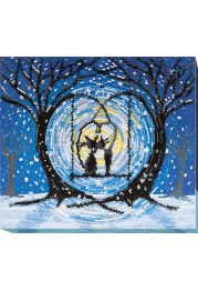 Bead Embroidery Kit on Art Canvas "Night rendezvous"