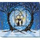 Bead Embroidery Kit on Art Canvas "Night rendezvous"