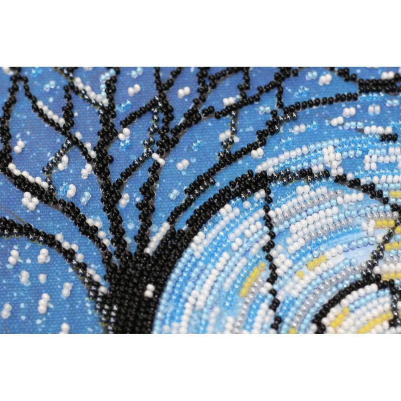 Bead Embroidery Kit on Art Canvas "Night rendezvous"