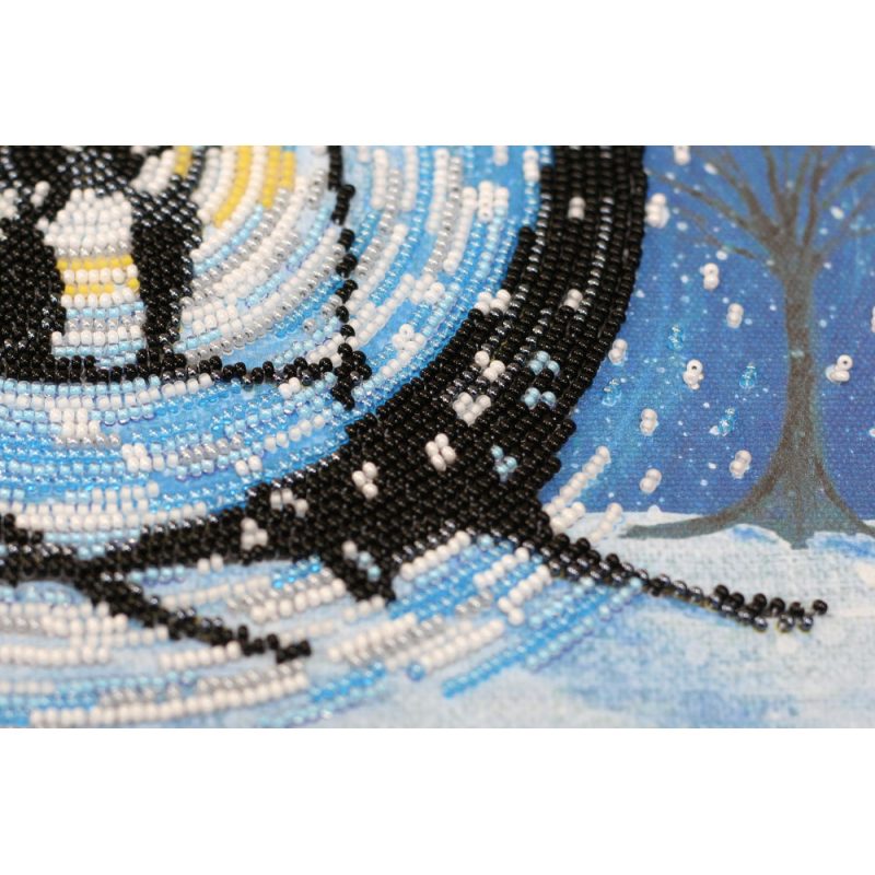 Bead Embroidery Kit on Art Canvas "Night rendezvous"