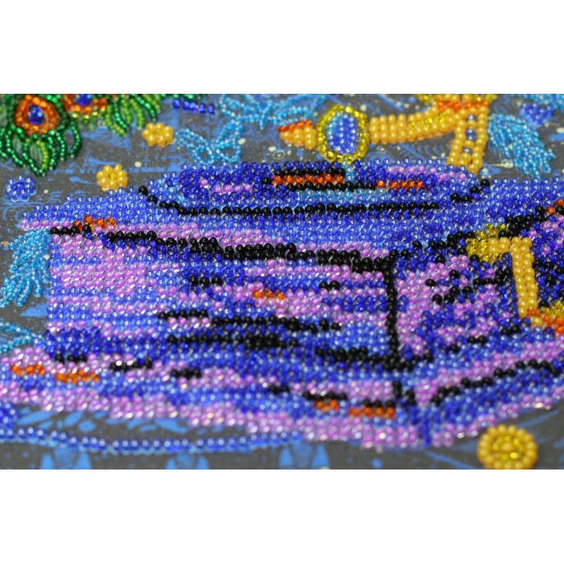 Bead Embroidery Kit on Art Canvas "Magic gramophone"