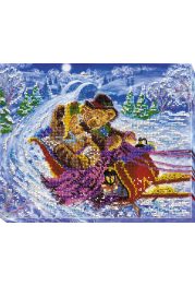 Bead Embroidery Kit on Art Canvas "Rush sled"