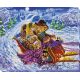 Bead Embroidery Kit on Art Canvas "Rush sled"