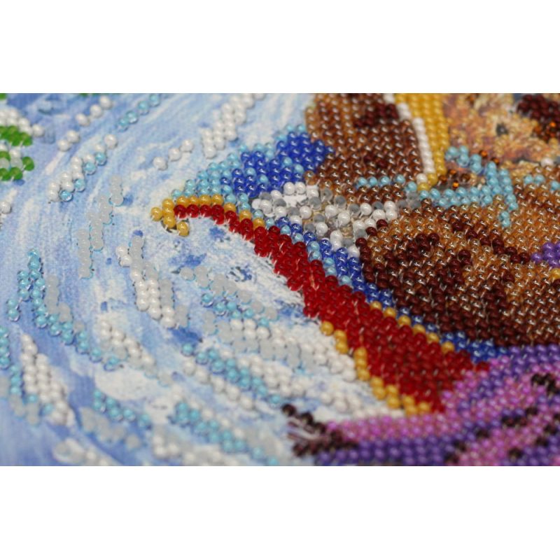 Bead Embroidery Kit on Art Canvas "Rush sled"