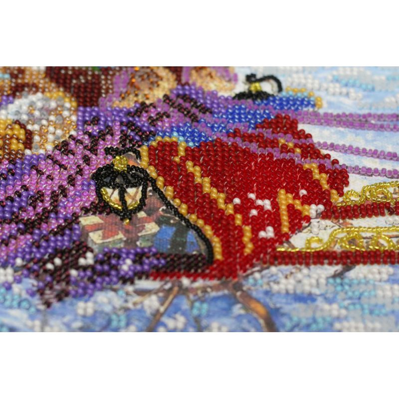 Bead Embroidery Kit on Art Canvas "Rush sled"