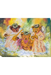 Bead Embroidery Kit on Art Canvas "Bears-angels"