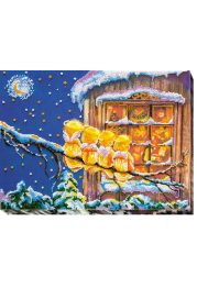 Bead Embroidery Kit on Art Canvas "Cute Angels"