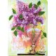 Bead Embroidery Kit on Art Canvas "Lilac still life"