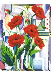 Bead Embroidery Kit on Art Canvas "Morpheus Flowers"