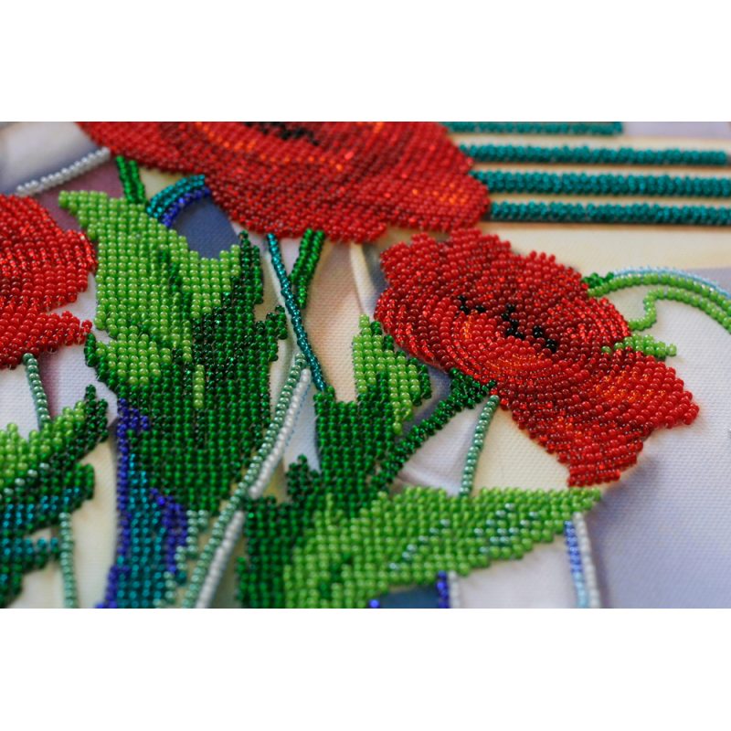 Bead Embroidery Kit on Art Canvas "Morpheus Flowers"
