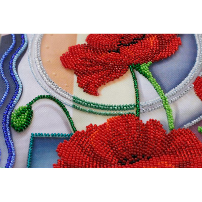 Bead Embroidery Kit on Art Canvas "Morpheus Flowers"