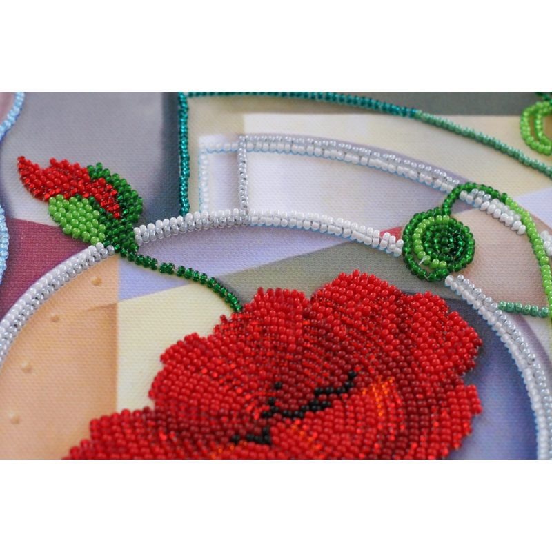 Bead Embroidery Kit on Art Canvas "Morpheus Flowers"