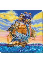 Bead Embroidery Kit on Art Canvas "Under full sail"