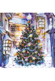 Bead Embroidery Kit on Art Canvas "Holiday under the windows"