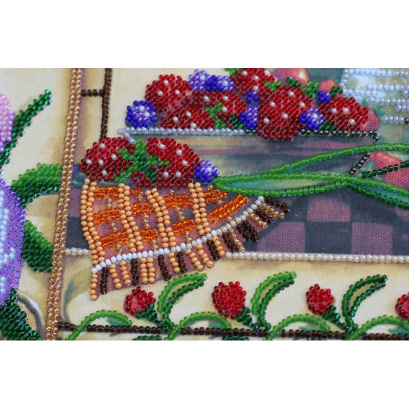 Bead Embroidery Kit on Art Canvas "Spring treasures"