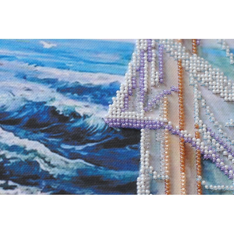 Bead Embroidery Kit on Art Canvas "Sea view"