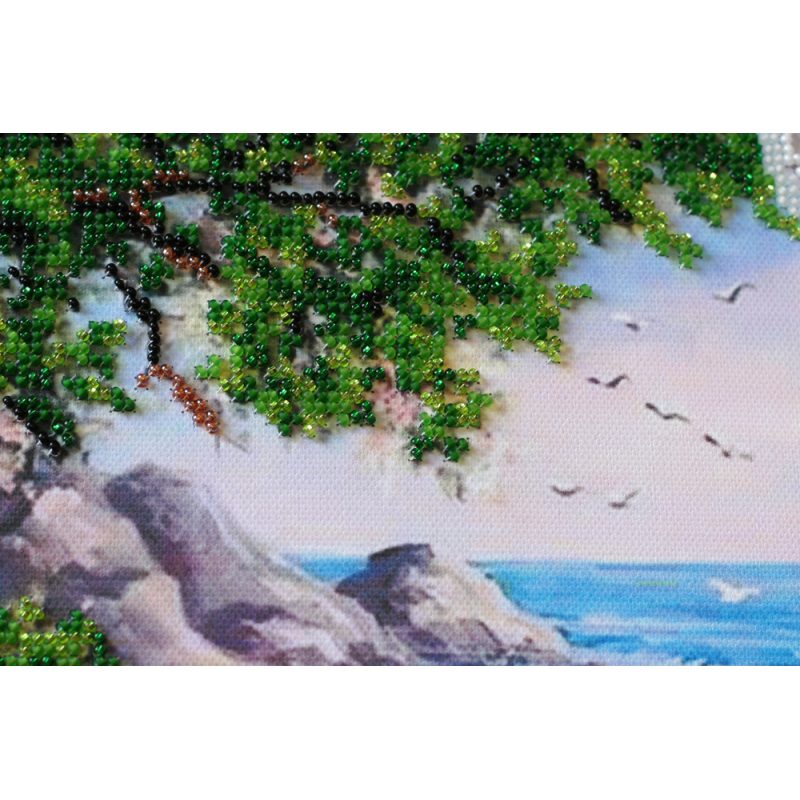 Bead Embroidery Kit on Art Canvas "Sea view"