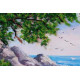 Bead Embroidery Kit on Art Canvas "Sea view"