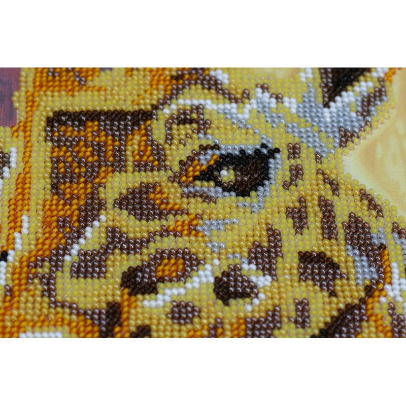 Bead Embroidery Kit on Art Canvas "Giraffes"