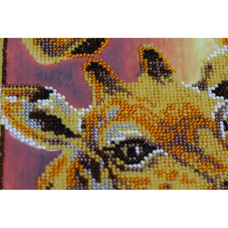 Bead Embroidery Kit on Art Canvas "Giraffes"