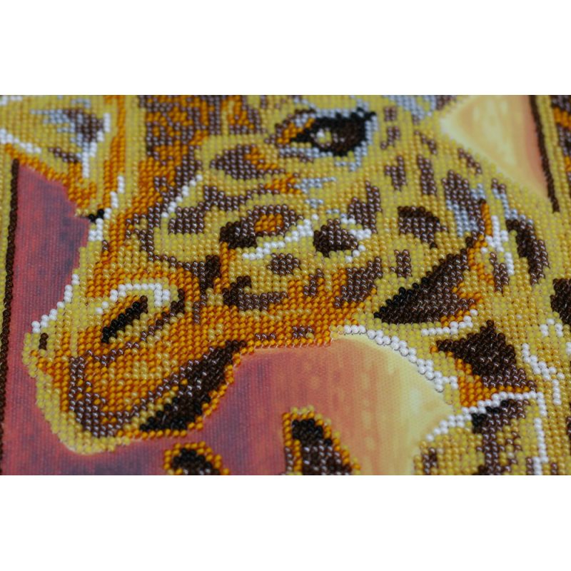Bead Embroidery Kit on Art Canvas "Giraffes"