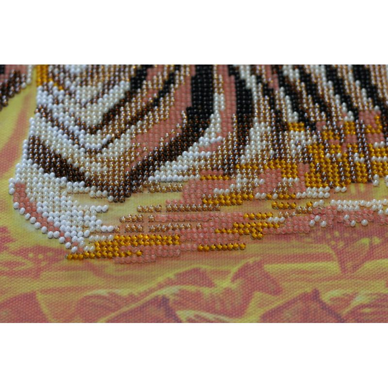 Bead Embroidery Kit on Art Canvas "Zebras"