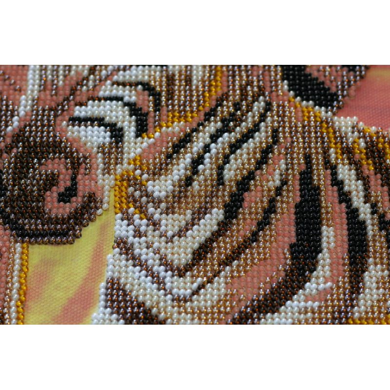 Bead Embroidery Kit on Art Canvas "Zebras"