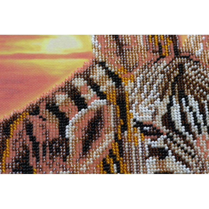 Bead Embroidery Kit on Art Canvas "Zebras"