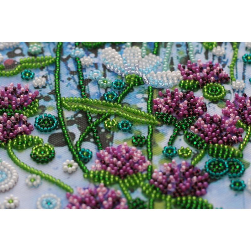 Bead Embroidery Kit on Art Canvas "Chamomile etude (Part 1)"