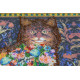 Bead Embroidery Kit on Art Canvas "Fairy-tale about a cat"
