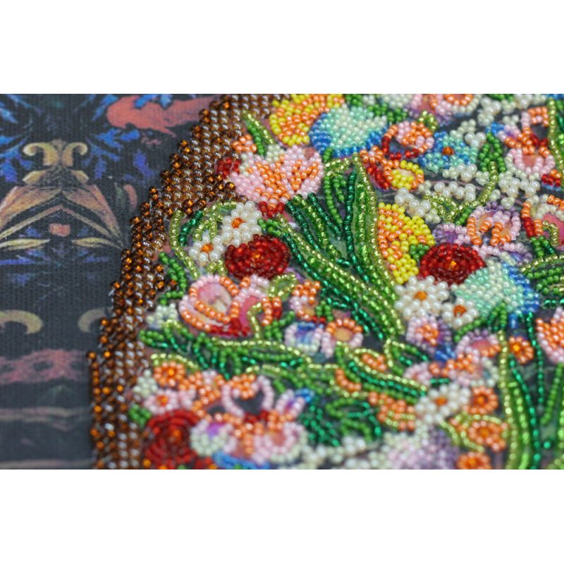 Bead Embroidery Kit on Art Canvas "Fairy-tale about a cat"