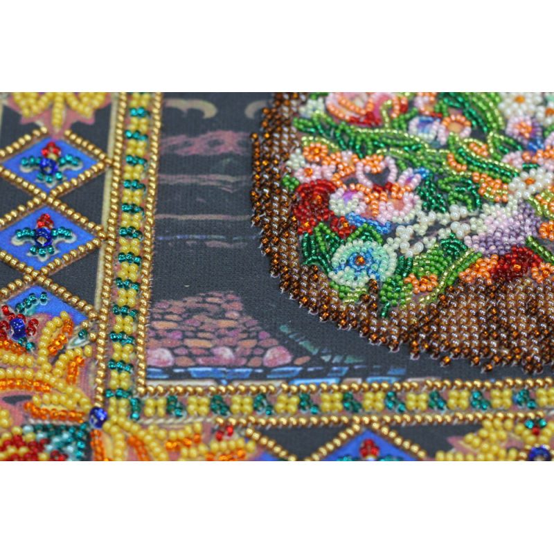 Bead Embroidery Kit on Art Canvas "Fairy-tale about a cat"