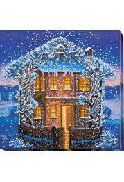 Bead Embroidery Kit on Art Canvas "Winter night"