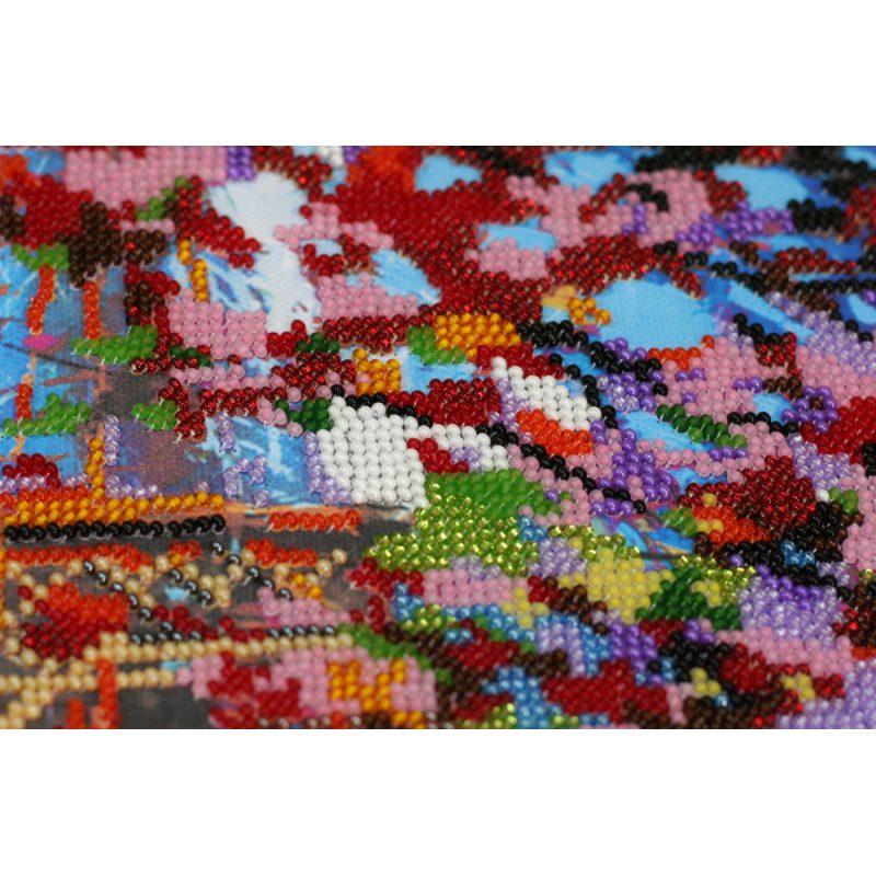Bead Embroidery Kit on Art Canvas "In the colors of autumn"